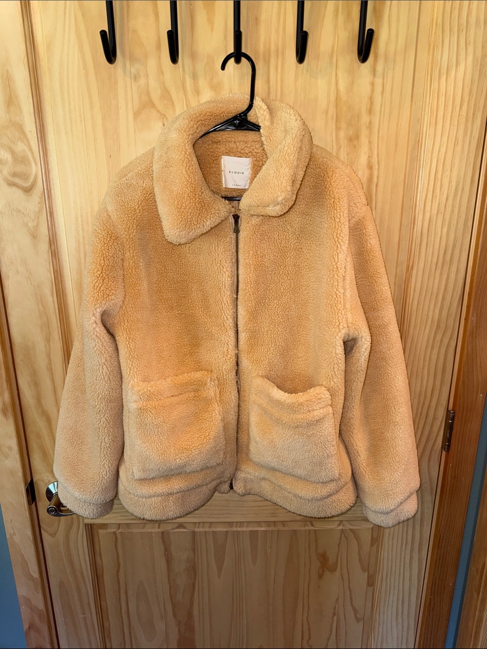 Women’s Faux Shearling Jacket in Camel - Cozy Zip Front